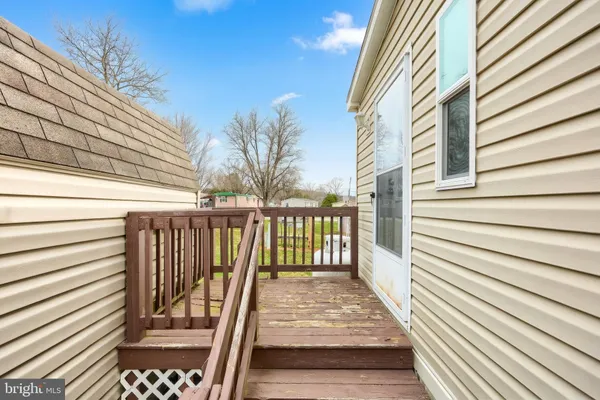 a view of wooden balcony