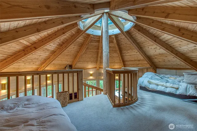 a view of balcony with furniture