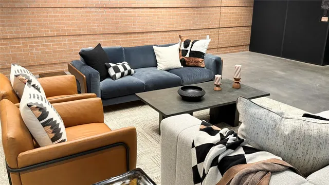 a living room with furniture and a couch