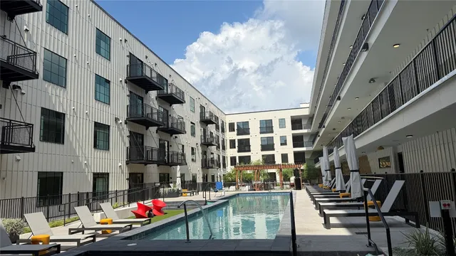 a building outdoor space with lots of lights