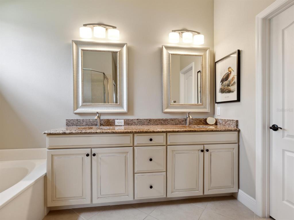 14325 Stirling Drive Lakewood Ranch, FL 34202 - Photo 27 of 53 a bathroom with 2 sink tub and a mirror