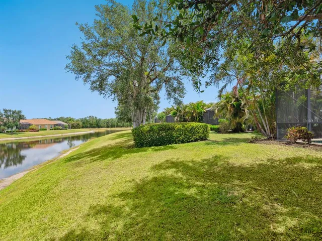 a view of a lake with houses