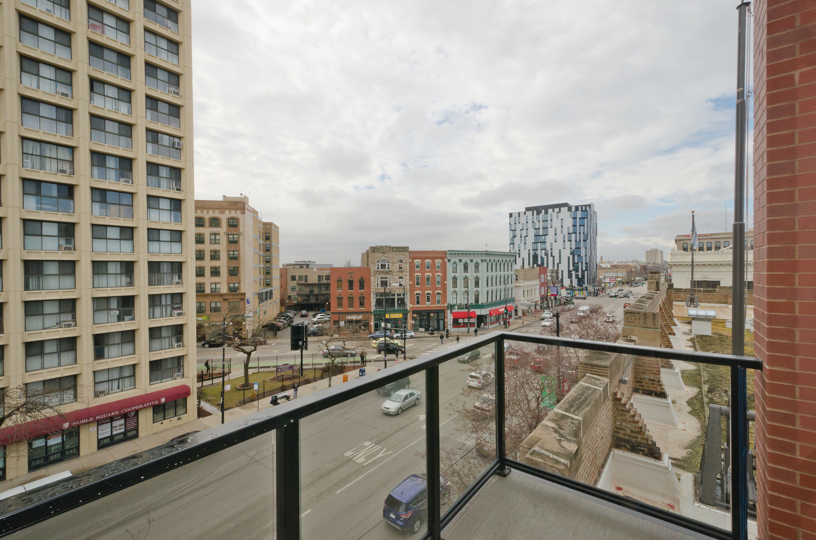 Undisclosed Address Chicago, IL 60642 - Photo 9 of 14 a view of a city skyline from a balcony