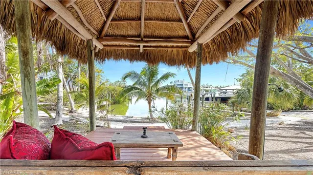 a view of outdoor space with seating area