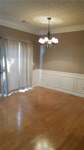 a view of a livingroom with a chandelier