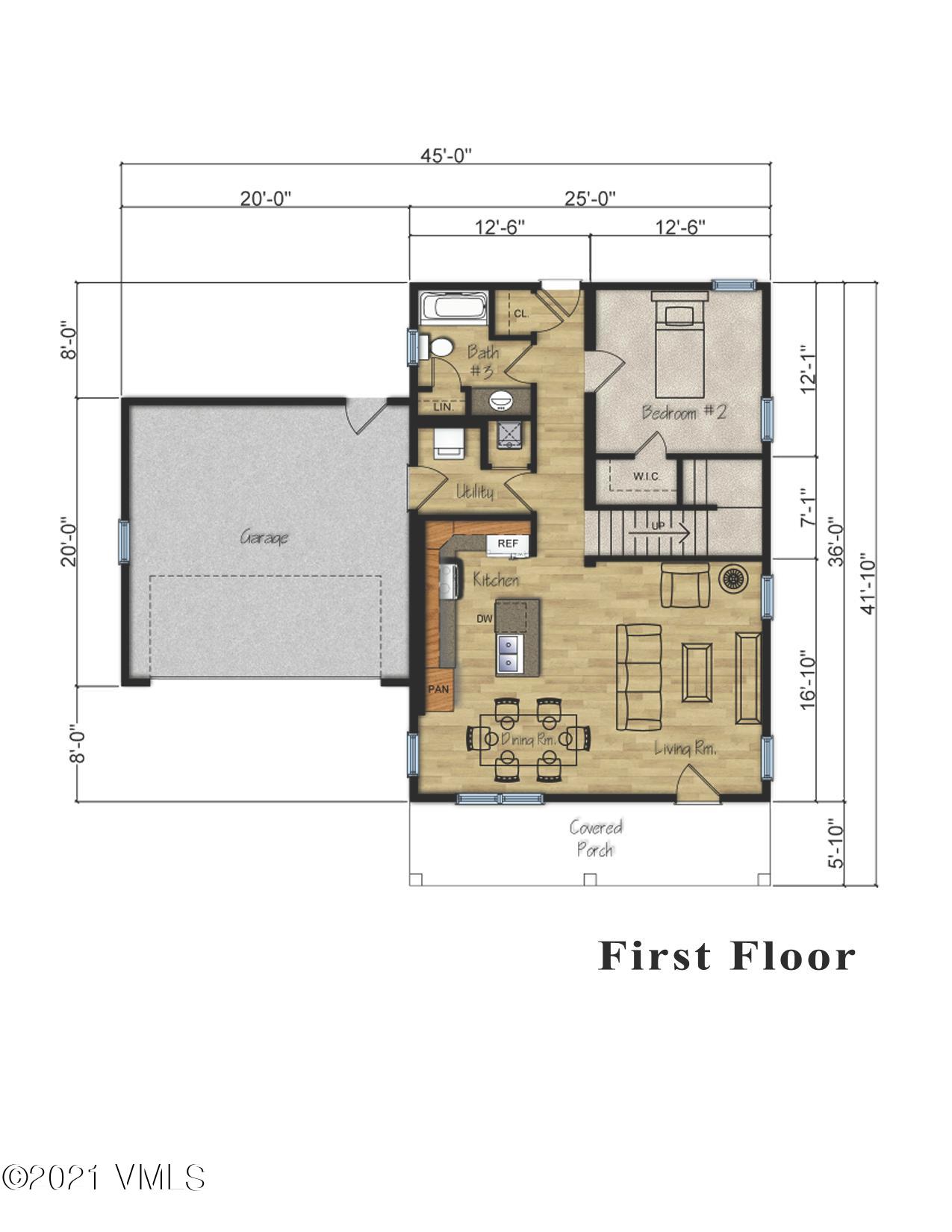 265 Bowie Road Gypsum, CO 81637 - Photo 9 of 40 Larkspur Rendered First Floor Plan