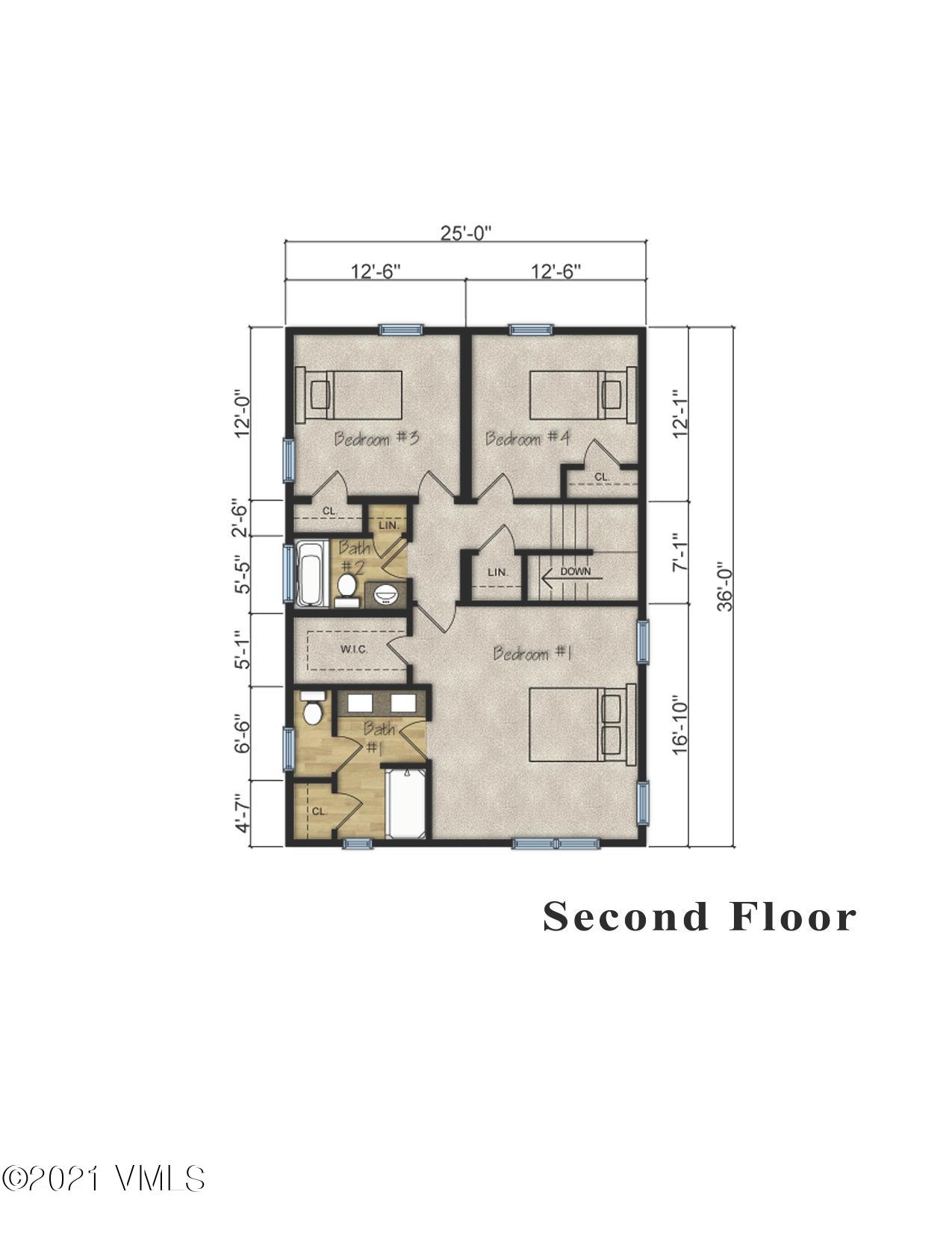 265 Bowie Road Gypsum, CO 81637 - Photo 10 of 40 Larkspur Rendered Second Floor Plan
