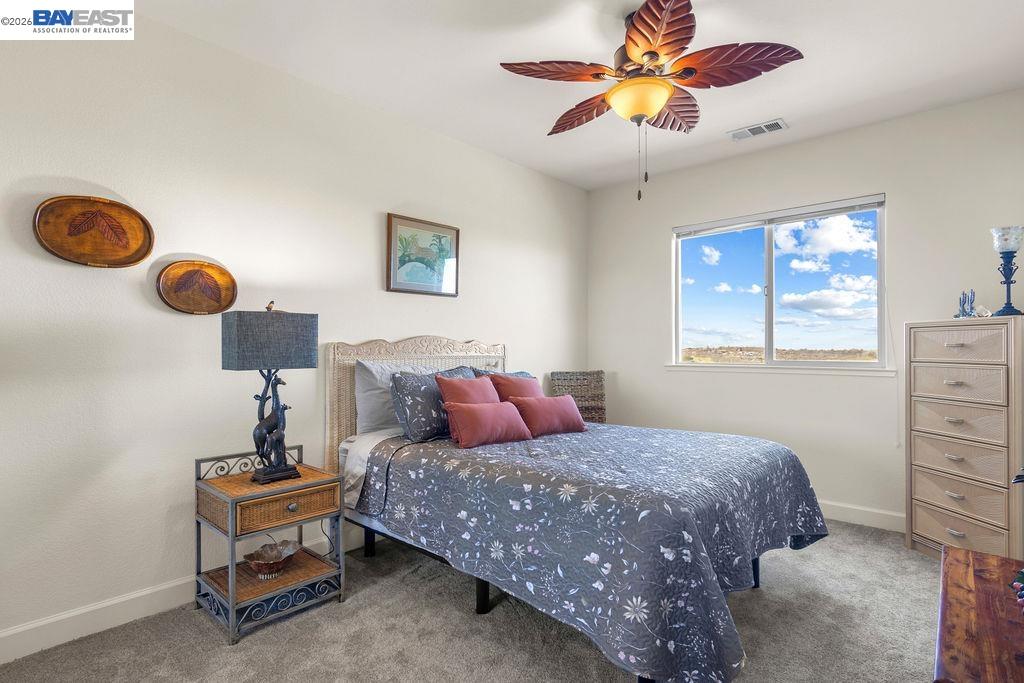 1105 Paradise Peak Road Valley Springs, CA 95252 - Photo 28 of 52 a bedroom with a bed and a chandelier