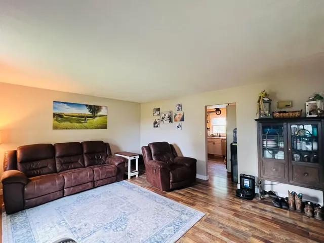 a living room with furniture