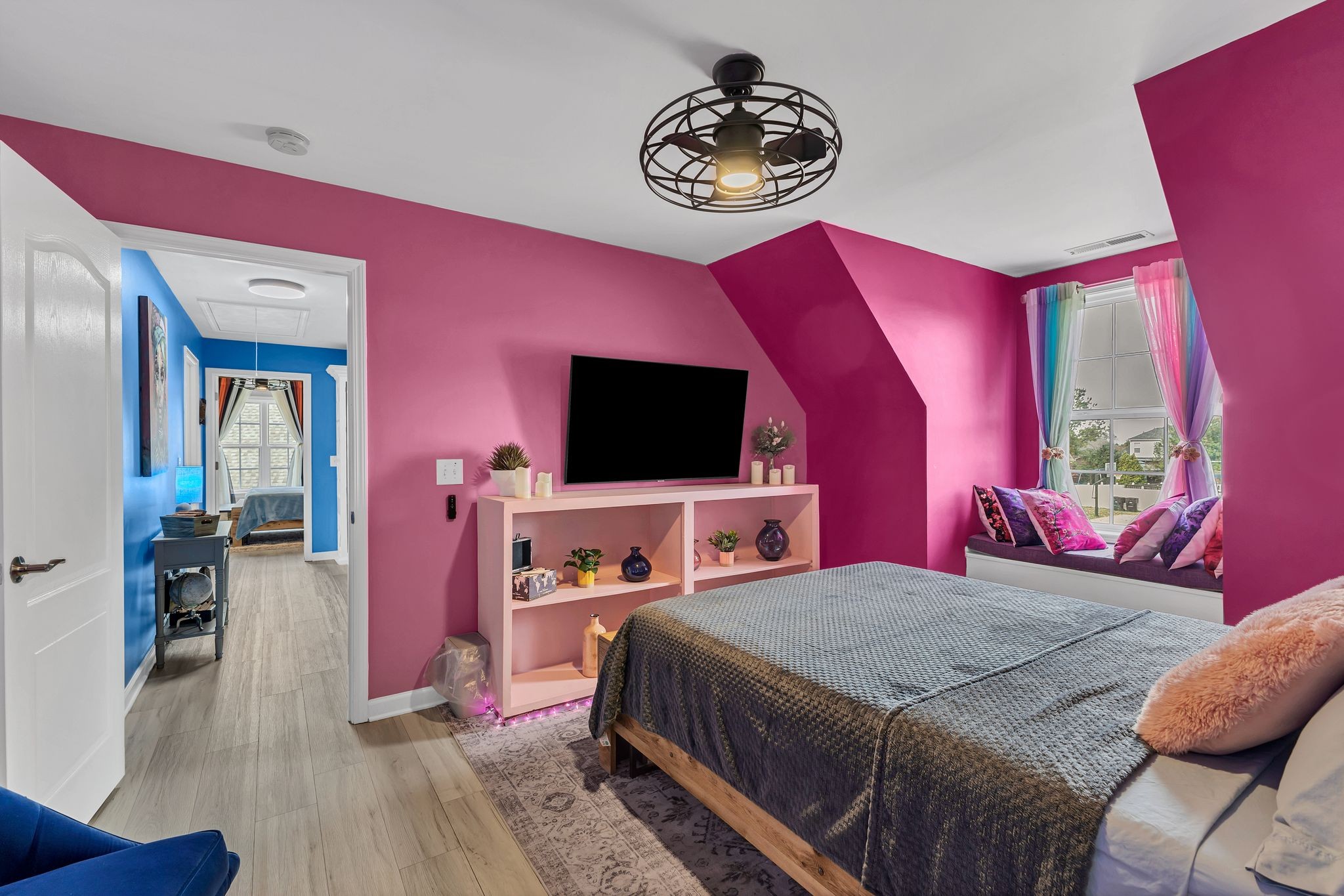 1726 Splash Place Murfreesboro, TN 37130 - Photo 26 of 42 a bedroom with a bed and a flat screen tv