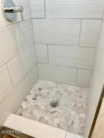 a bathroom with a bathtub
