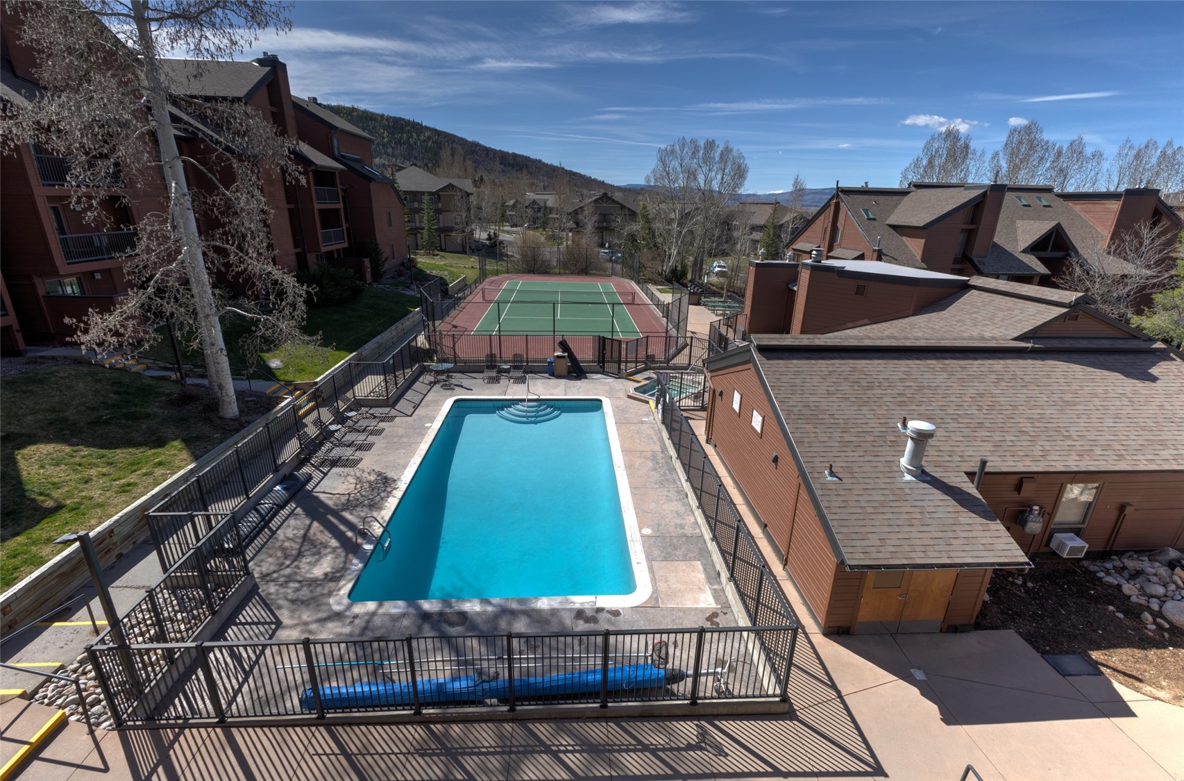 2025 Walton Creek Road, Unit 308 Steamboat Springs, CO 80487 - Photo 29 of 34 a view of a backyard with sitting area