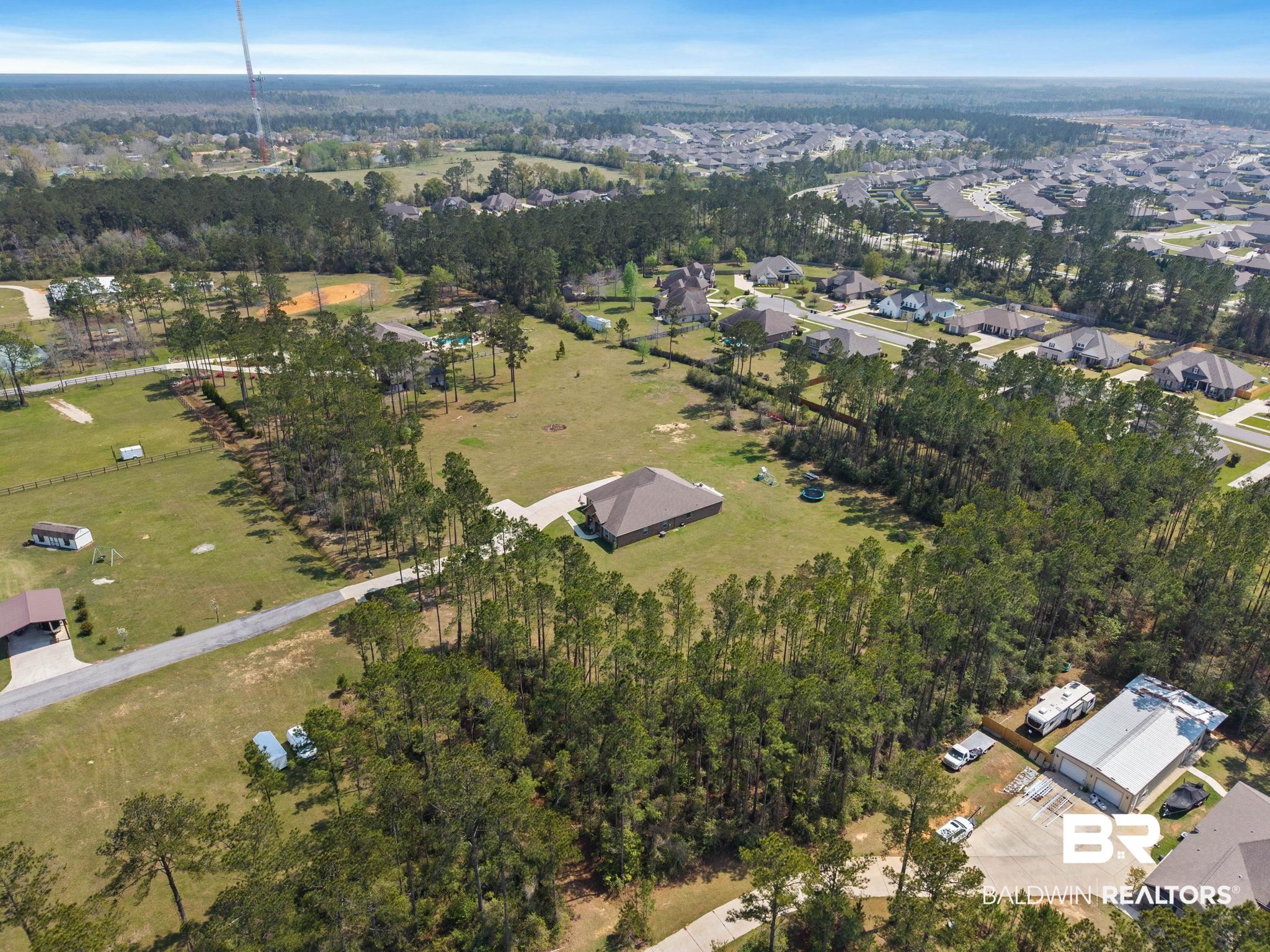 12750 B Jenkins Pit Road Daphne, AL 36527 - Photo 70 of 89 Aerial overview of property's location with nearby suburban area