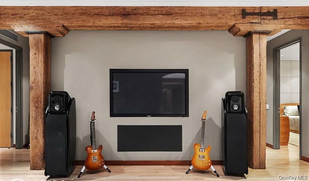 500 Greenwich Street, Unit 401 Manhattan, NY 10013 - Photo 13 of 22 a living room with furniture mirror and a fireplace