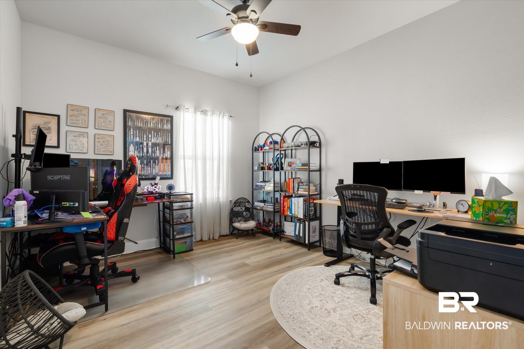1167 Provision Road Mobile, AL 36608 - Photo 17 of 20 Office area featuring wood finished floors and ceiling fan
