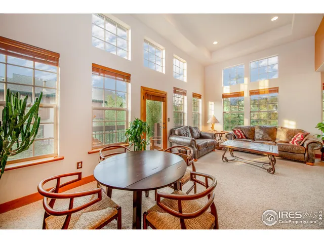 a living room with patio furniture and a potted plant