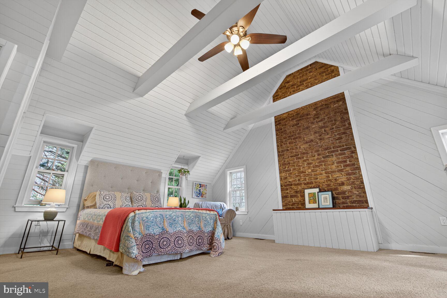 17641 Raven Rocks Road Bluemont, VA 20135 - Photo 44 of 109 Exposed Beams, Handmade Brick Accent Wall