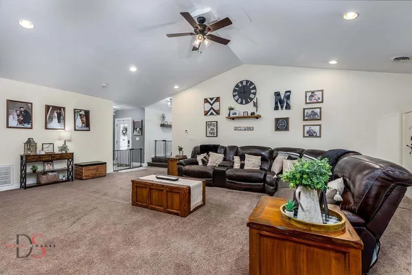 a living room with furniture