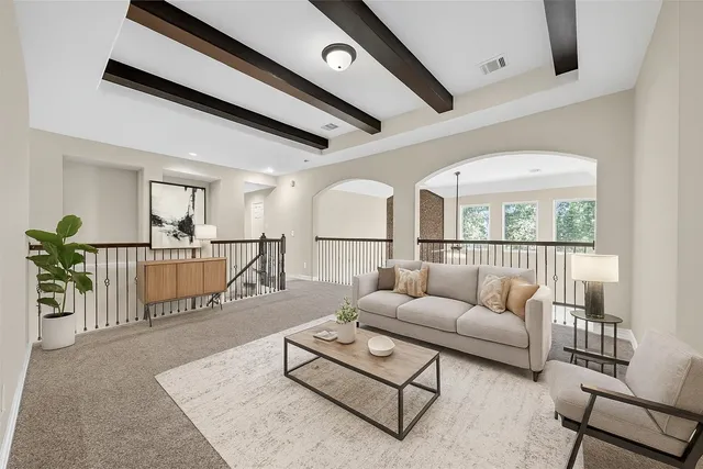 a view of room with window and cabinet