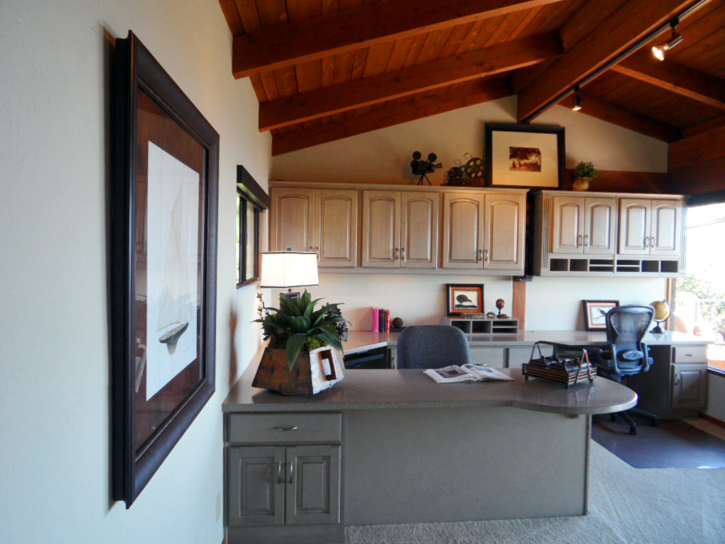 238 Las Alturas Road Santa Barbara, CA 93103 - Photo 13 of 20 a kitchen with granite countertop lots of clutter and stainless steel appliances