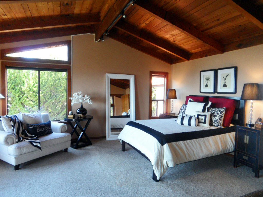 238 Las Alturas Road Santa Barbara, CA 93103 - Photo 9 of 20 a bedroom with furniture and a large window
