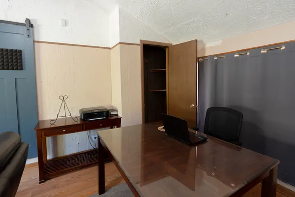 a living room with furniture