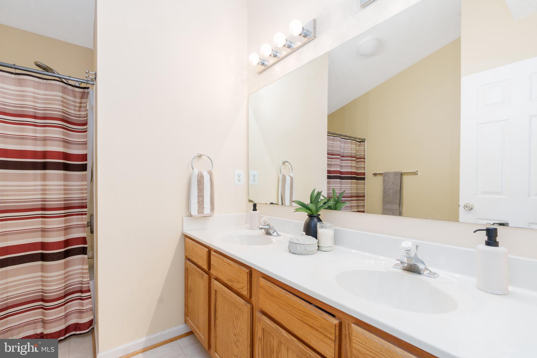 248 Patriots Way Elkton, MD 21921 - Photo 16 of 40 a bathroom with a double vanity sink and a mirror