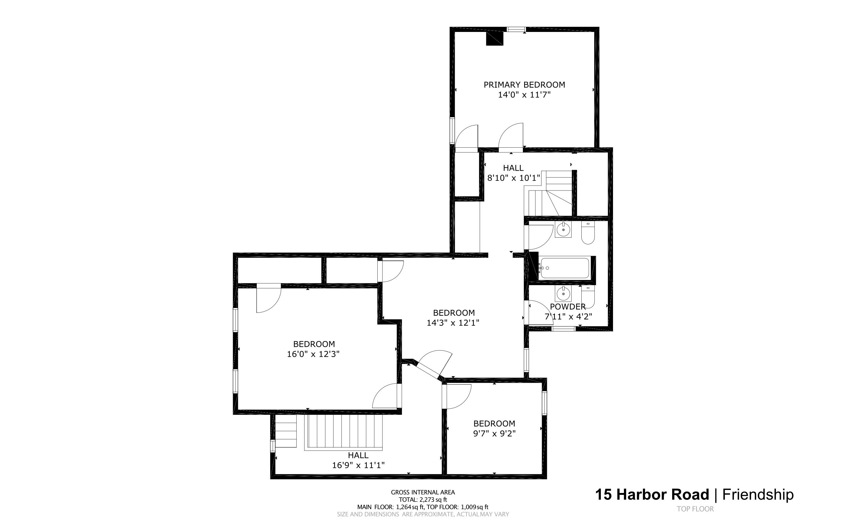 15 Harbor Road Friendship, ME 04547 - Photo 53 of 53 15 Harbor Road Floor Plan - Top Floor