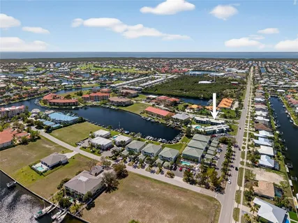 an aerial view of a city