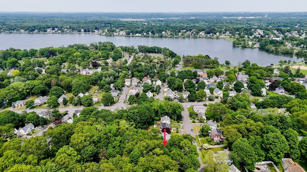 15 Eustis Avenue Wakefield, MA 01880 - Photo 39 of 42 an aerial view of a houses with a lake and lake view