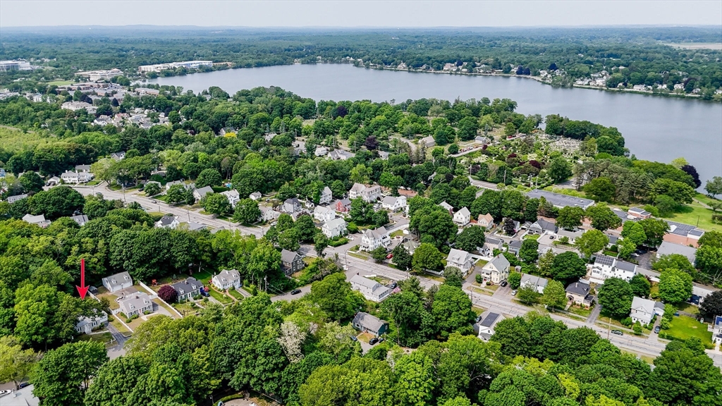 15 Eustis Avenue Wakefield, MA 01880 - Photo 40 of 42 an aerial view of a houses with a yard and lake view