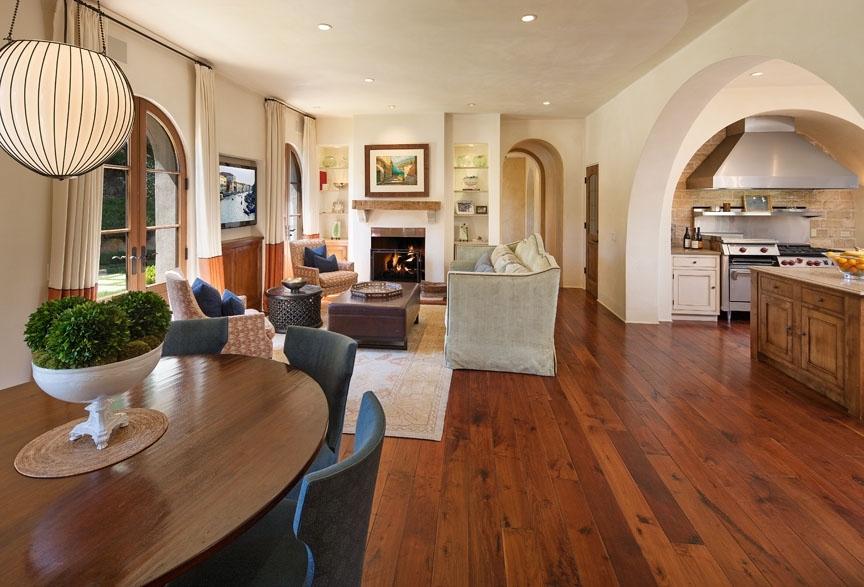 285 Gould Lane Montecito, CA 93108 - Photo 9 of 13 a living room with furniture a fireplace and a chandelier