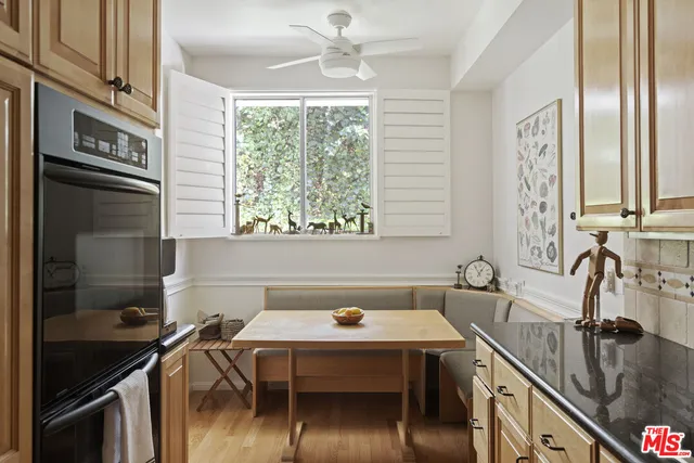 a bedroom with a bed and furniture