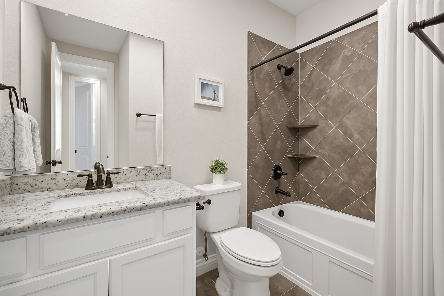 4326 Victoria Pine Drive Spring, TX 77386 - Photo 20 of 36 a bathroom with a granite countertop sink toilet and shower