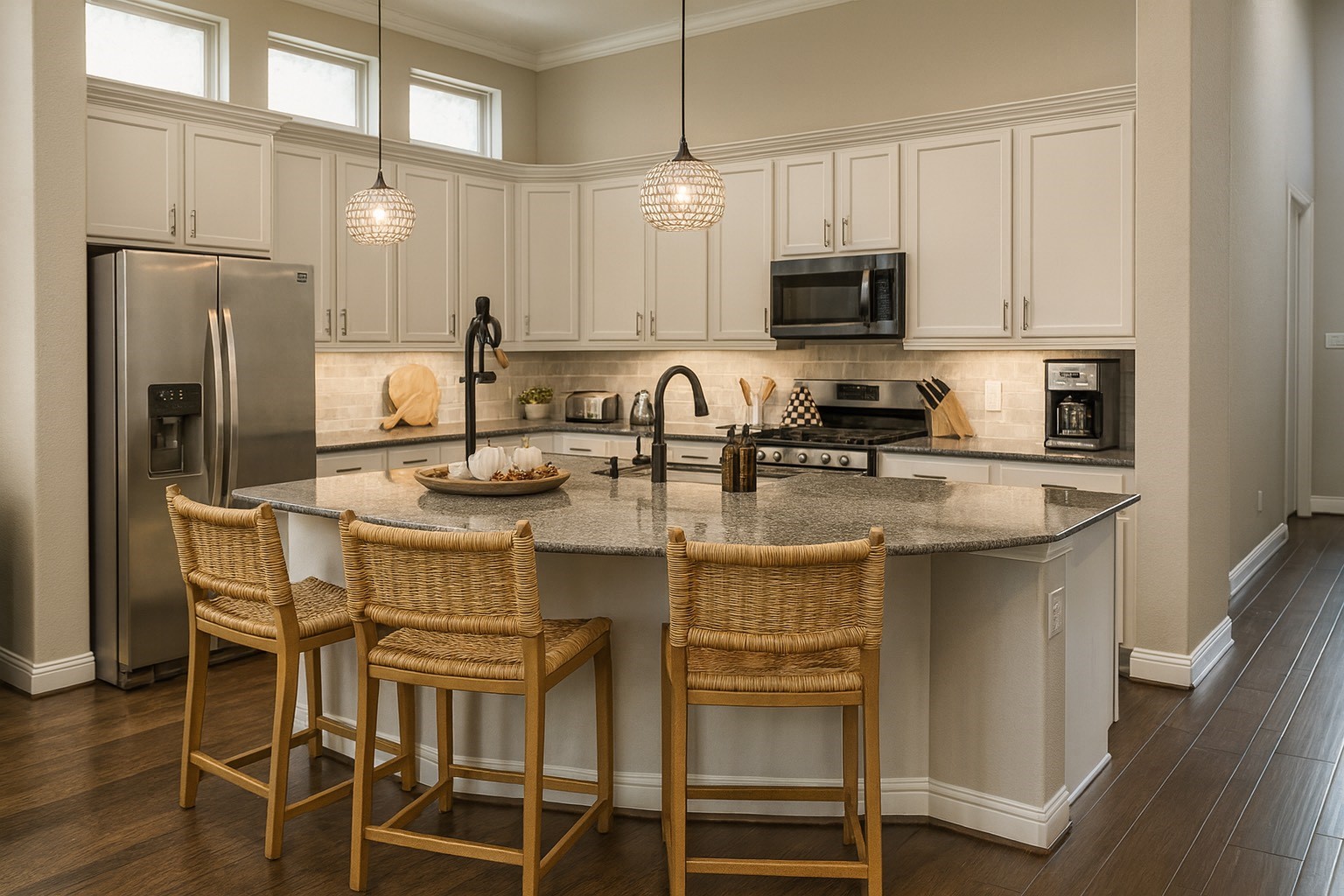 4326 Victoria Pine Drive Spring, TX 77386 - Photo 6 of 36 Large Kitchen & Breakfast bar with under cabinet lighting.