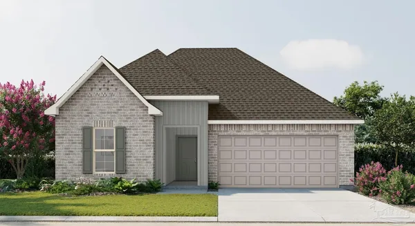 a front view of a house with a garage