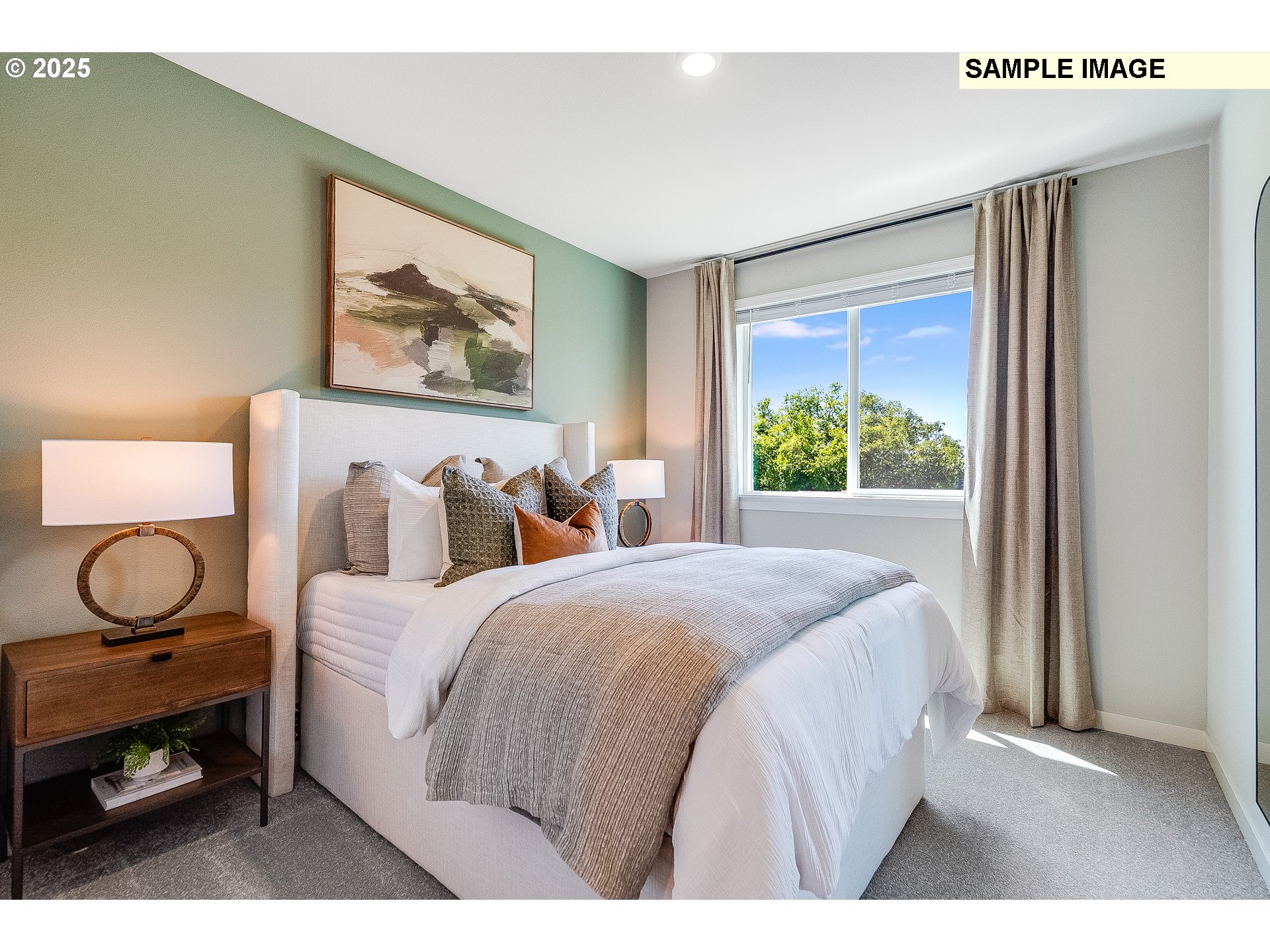 2650 South 4th Way Ridgefield, WA 98642 - Photo 13 of 43 a bedroom with a bed a mirror and a window