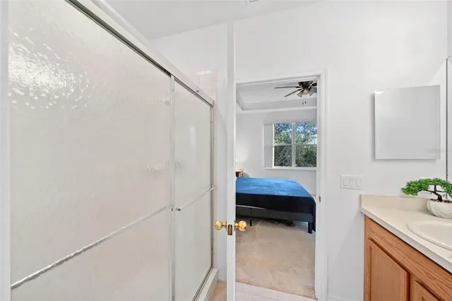 a room with a table and a window