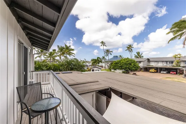a view of a patio in backyard