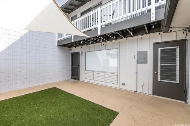 a view of a lake with a outdoor space