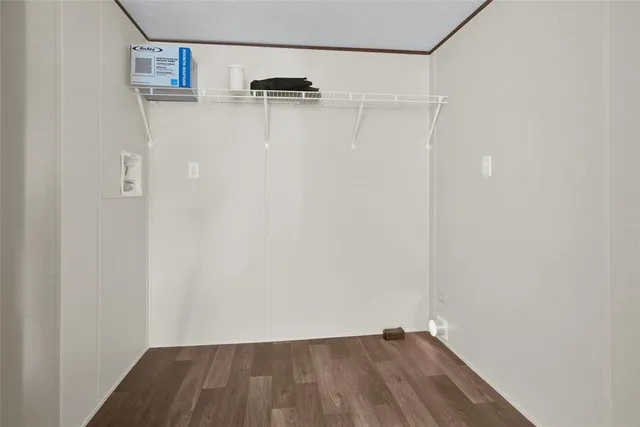 a view of small space with empty racks