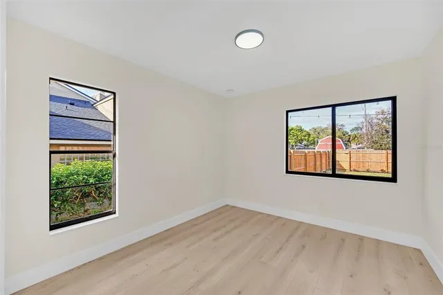 an empty room with a window