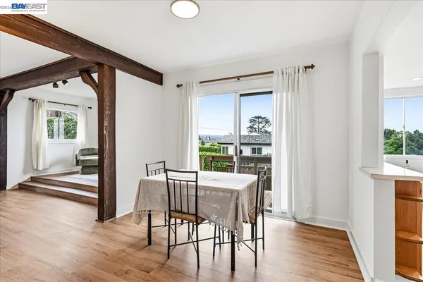 a view of a kitchen from the hallway