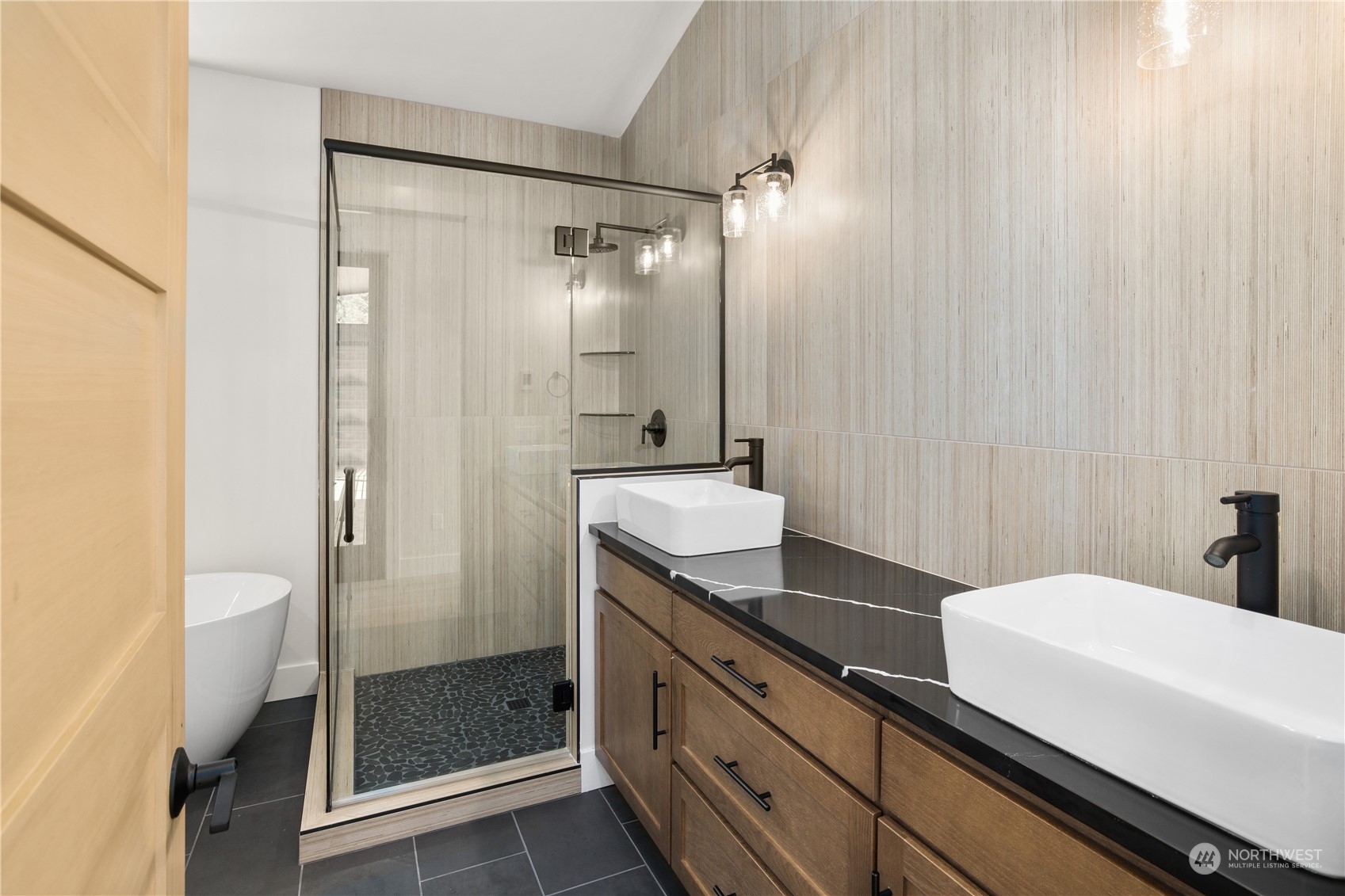 21 Kokanee Loop Cle Elum, WA 98922 - Photo 26 of 35 a bathroom with a double vanity sink toilet and shower
