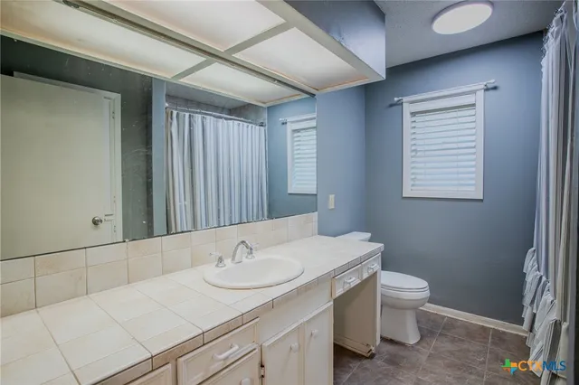 a bathroom with a sink and a toilet
