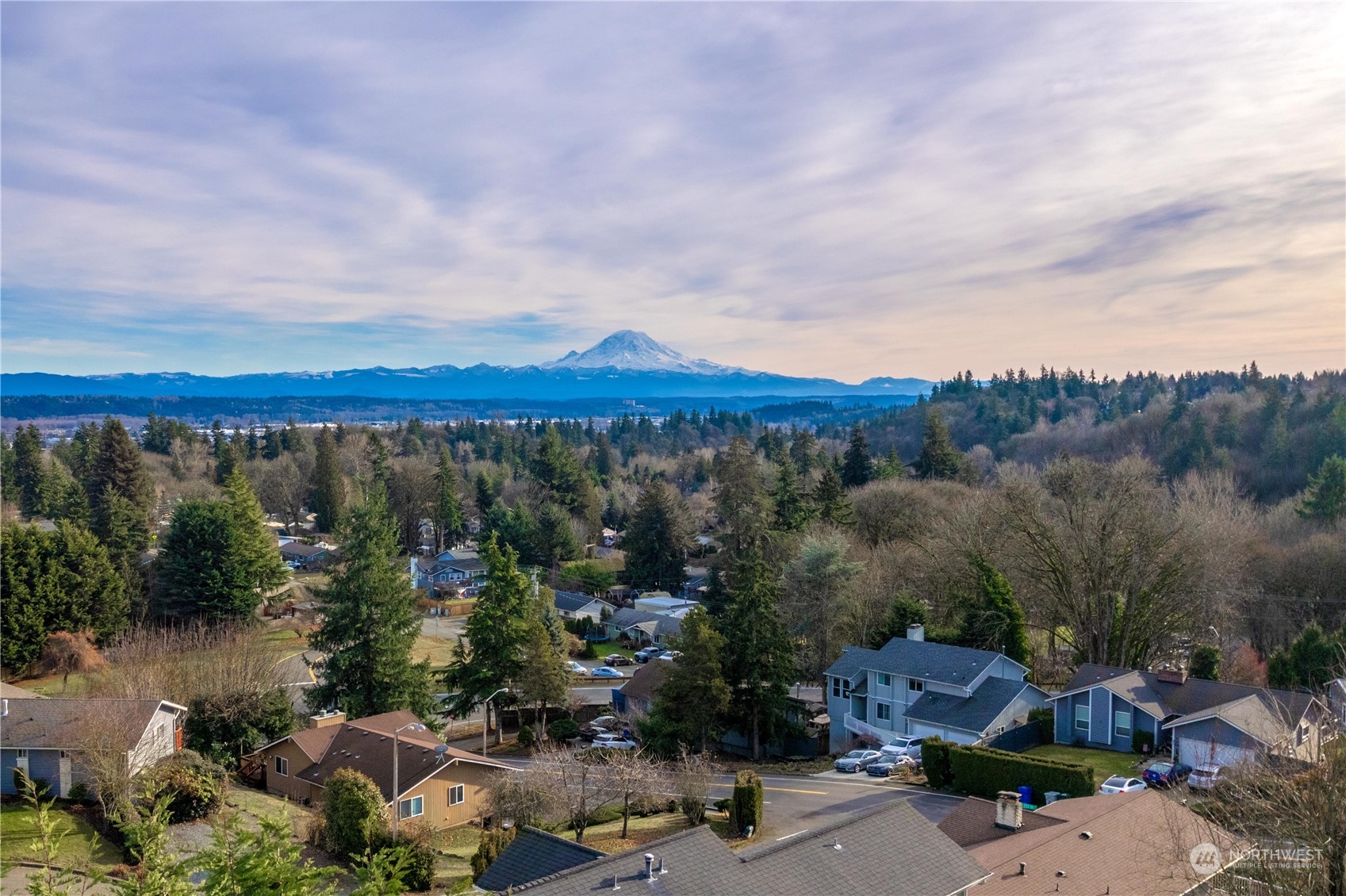 4234 South 252nd Place Kent, WA 98032 - Photo 5 of 5 a view of a lake with a mountain in the back