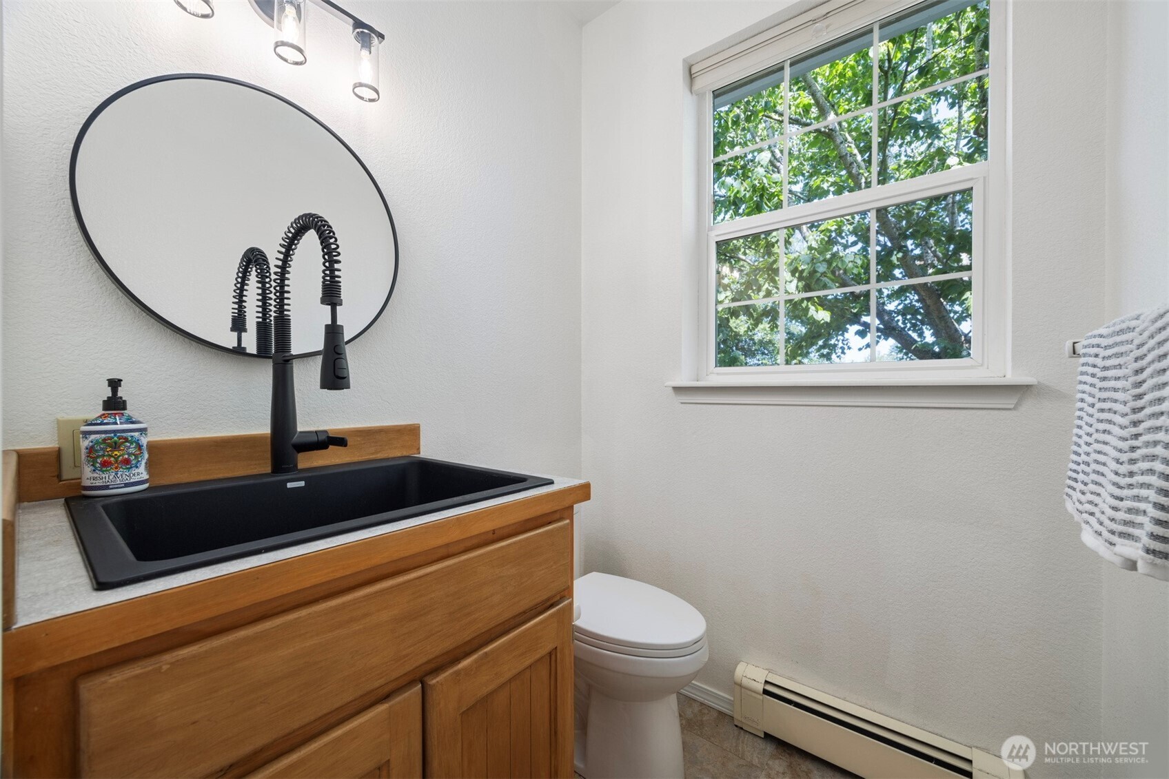 299 East Axton Road Bellingham, WA 98226 - Photo 38 of 40 a bathroom with a sink a mirror and a toilet