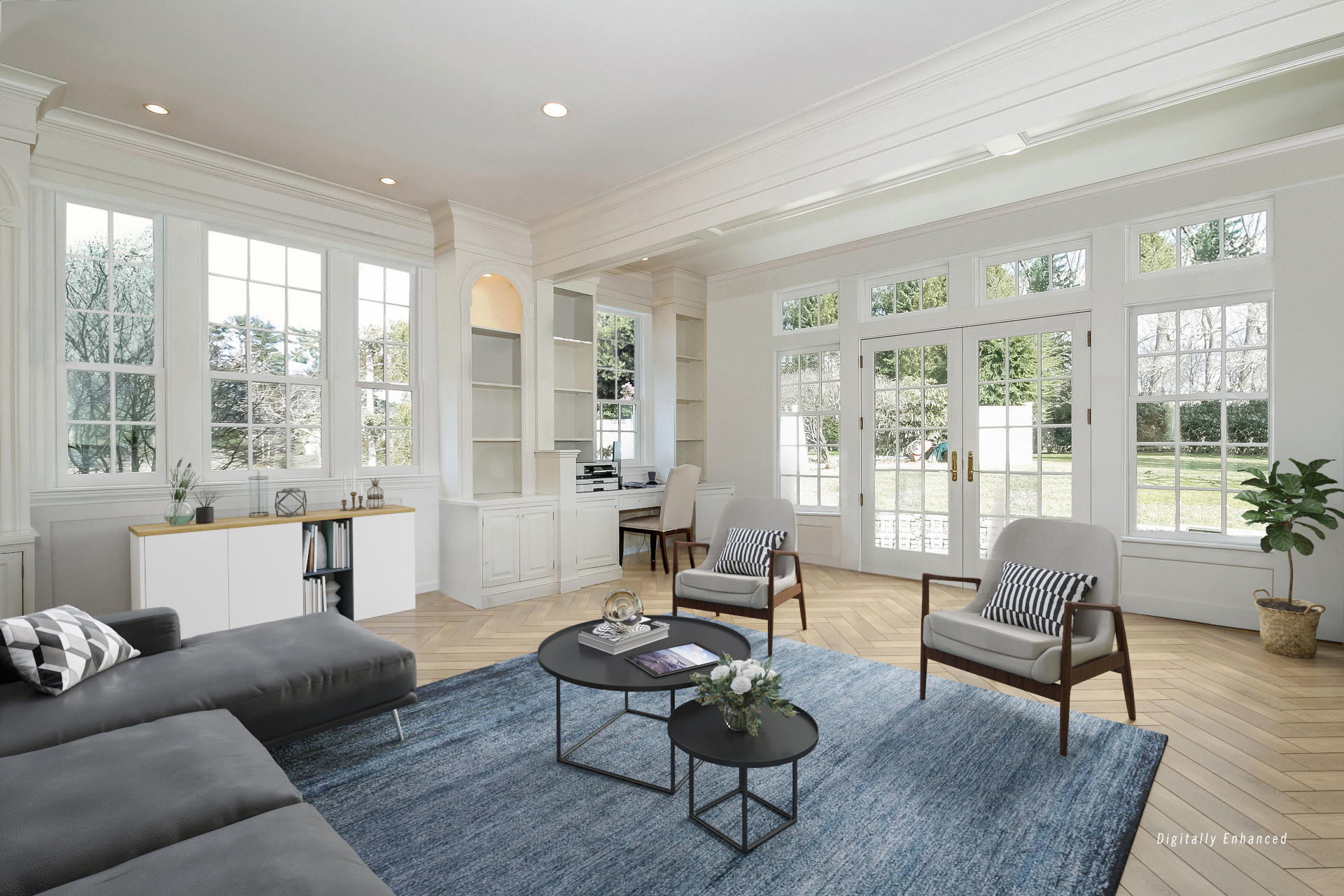 17 Searles Road Darien, CT 06820 - Photo 15 of 36 a living room with furniture and a large window