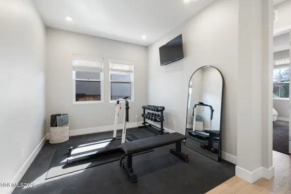 a living room with furniture