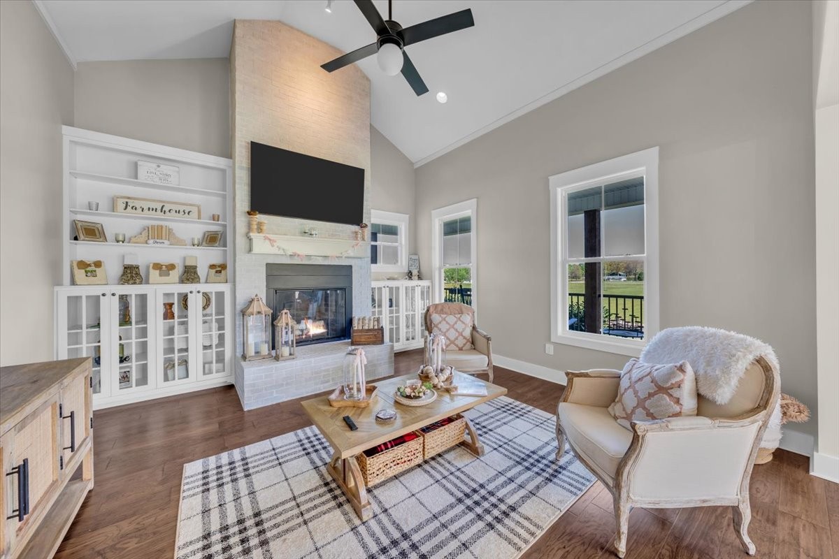 150 Edie Mae Lane Winchester, TN 37398 - Photo 10 of 79 a living room with fireplace furniture and a flat screen tv